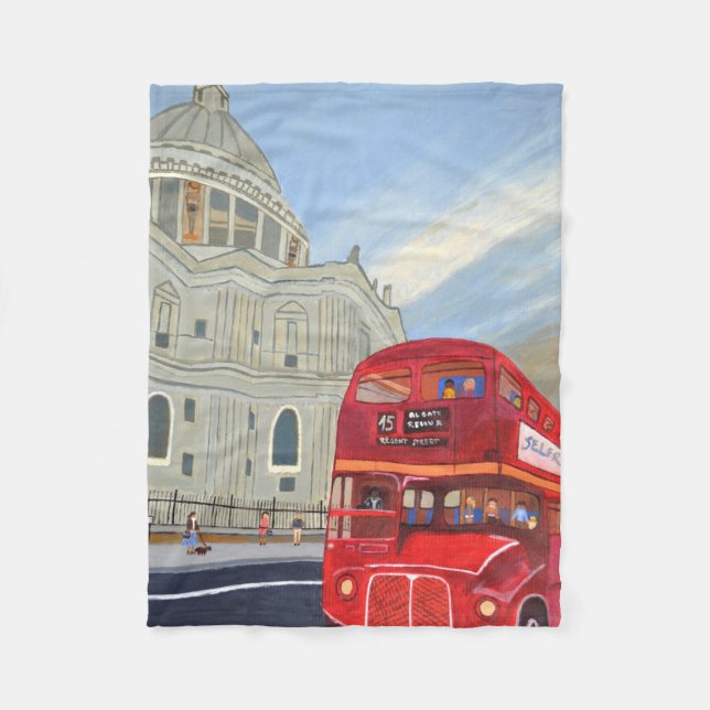 London bus Fleece blanket  (Front)