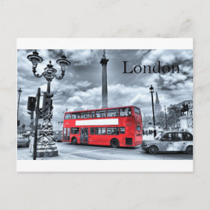 LONDON BUS in Black & White (St.K) Postcard