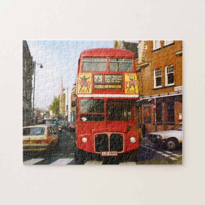 London Bus in Stoke Newington Jigsaw Puzzle Zazzle.co.uk
