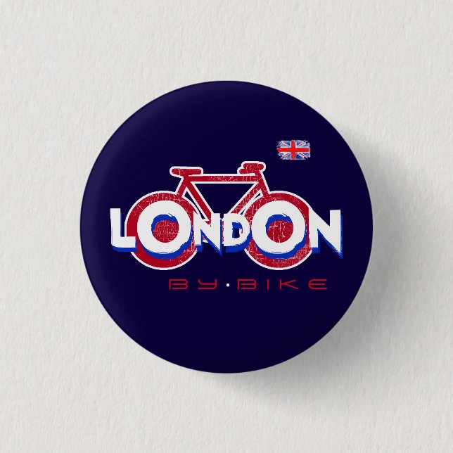 London by-bike 3 cm round badge (Front)