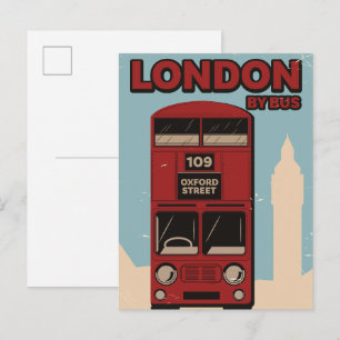 London By Bus Invitation Postcard