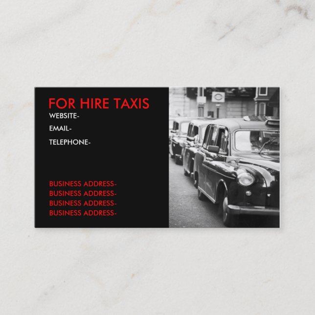 London cabbies business card (Front)
