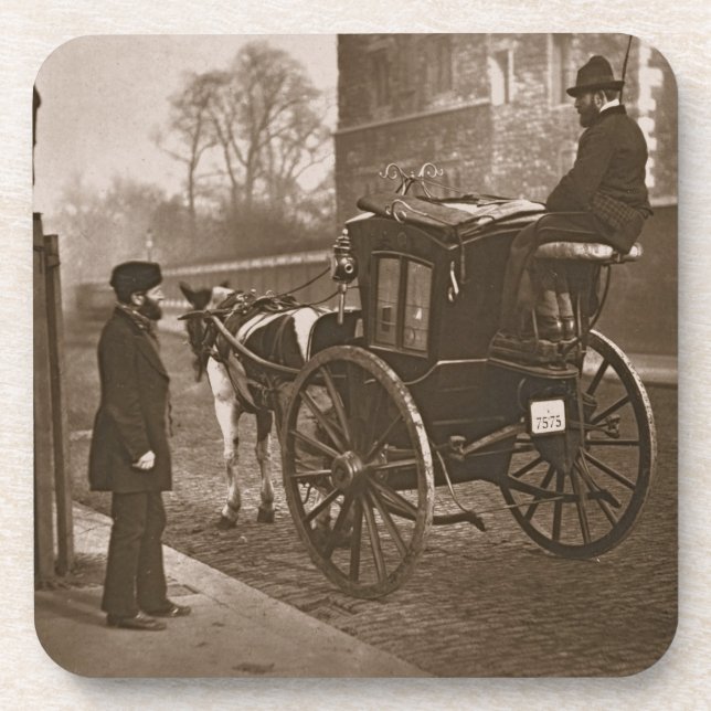 London Cabmen, from 'Street Life in London', 1877- Coaster (Front)