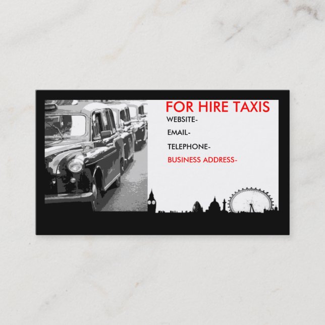 London cabs business card (Front)