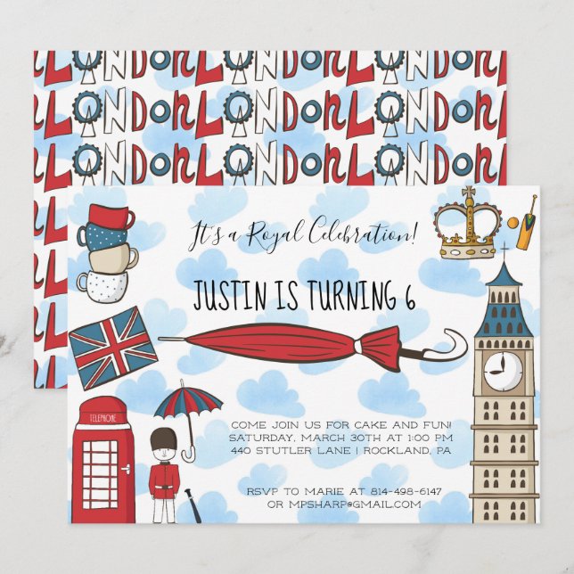 London Calling Party Invitation (Front/Back)