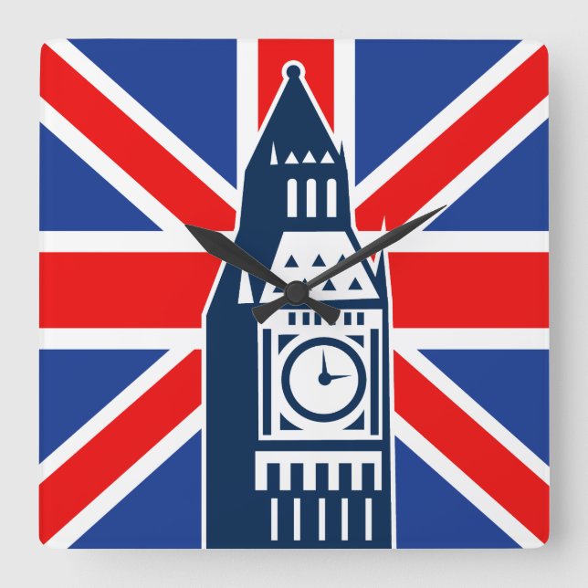 London Calling Square Wall Clock (Front)