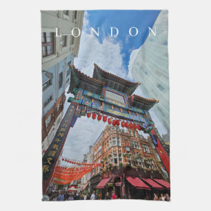 London Chinatown Gate view tea towel