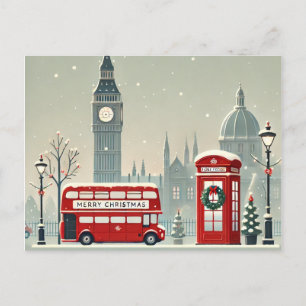 London Christmas   Big Ben & Festive London Holiday Postcard