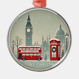 London Christmas Big Ben & Festive London Metal Tree Decoration