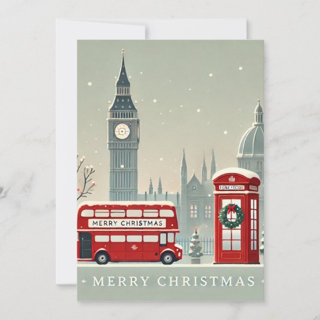 London Christmas | Big Ben & Festive London Thank You Card (Front)