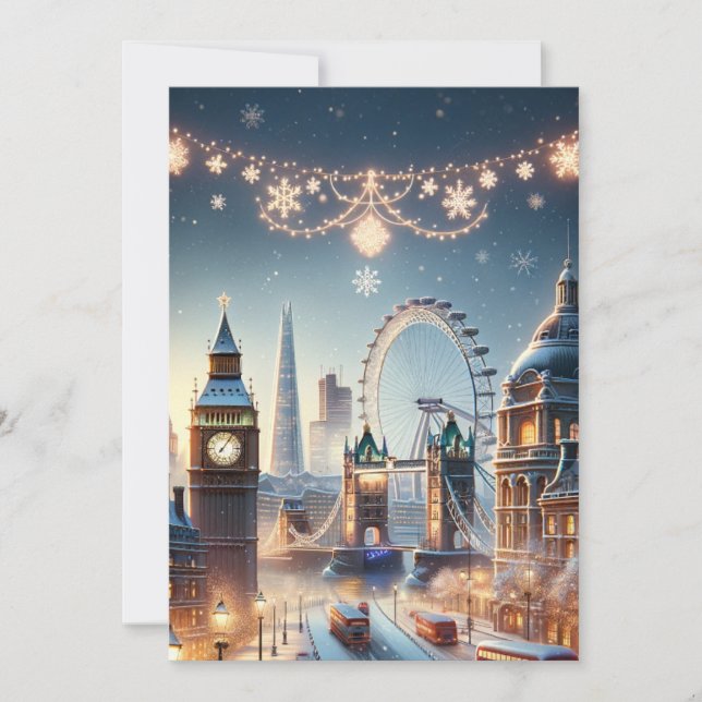 London Christmas Elegance: Exquisite Greeting Card (Front)
