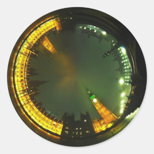 london city big ben parliament landmark british classic round sticker