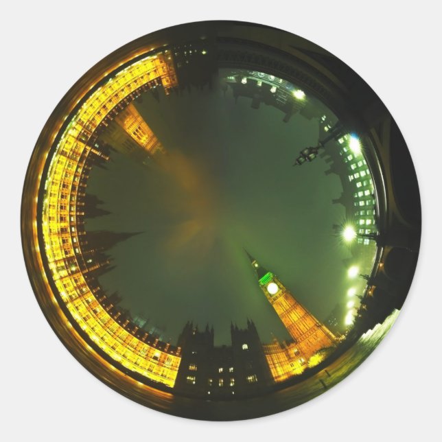 london city big ben parliament landmark british classic round sticker (Front)