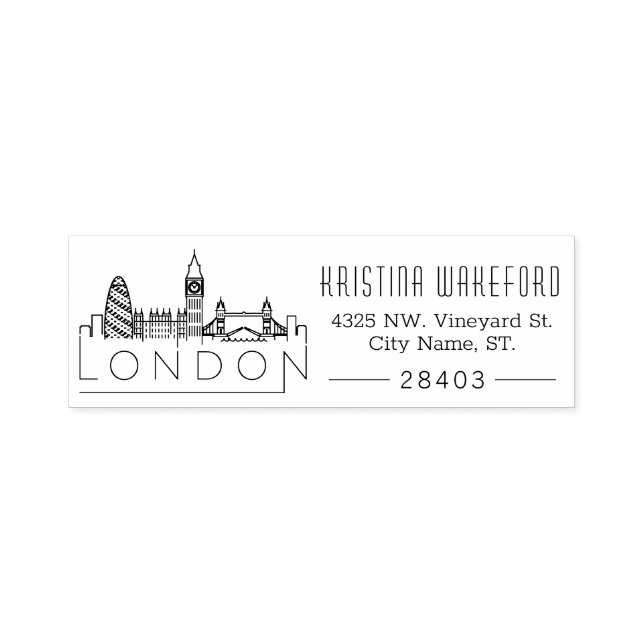 London City | Custom Address Self-inking Stamp (Design)
