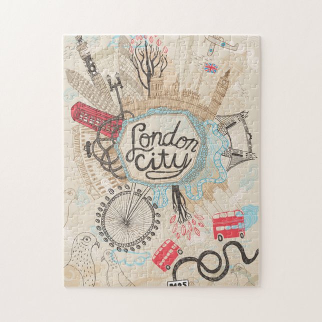 London City Doodle Art Jigsaw Puzzle (Vertical)