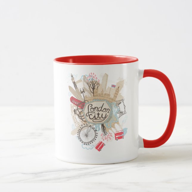 London City Doodle Art Mug (Right)