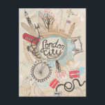 London City Doodle Art Postcard<br><div class="desc">This design features an illustration of hand drawn London United Kingdom.</div>