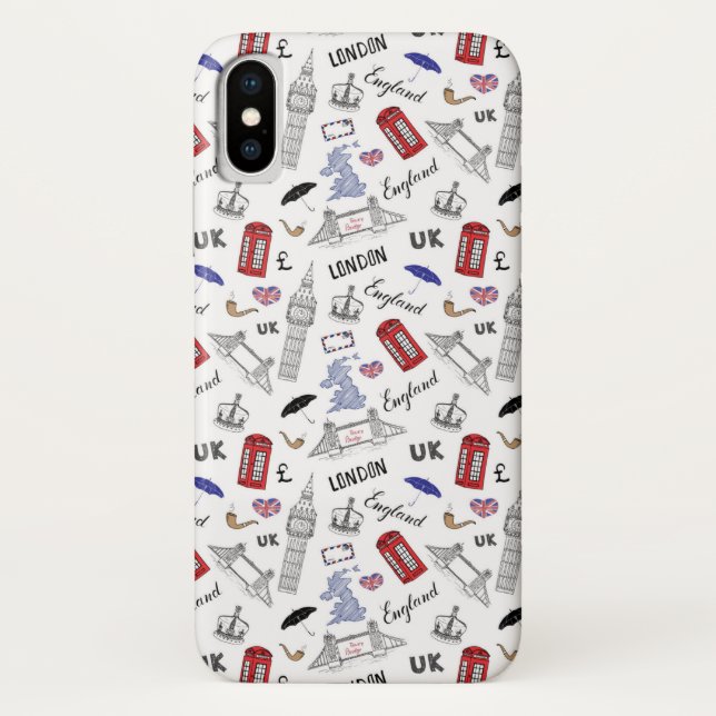 London City Doodles Pattern Case-Mate iPhone Case (Back)