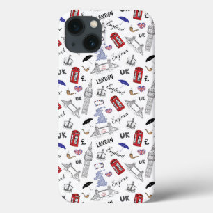London City Doodles Pattern iPhone 13 Case