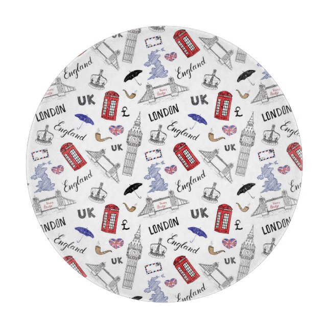 London City Doodles Pattern Cutting Board (Front)