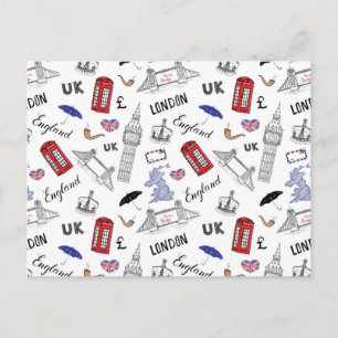 London City Doodles Pattern Postcard