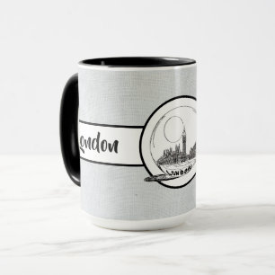 London City Elegant linen Ringer 15oz Mug