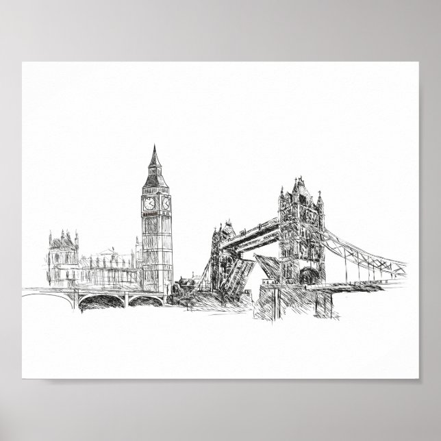 London city illustration poster (Front)