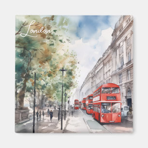 London City Red bus England Travel Magnet