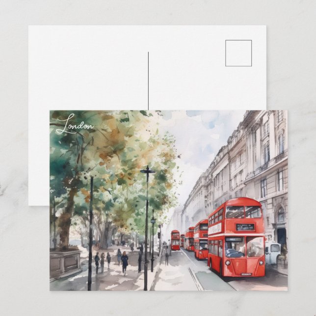 London City Red bus  England Travel Postcard (Front/Back)