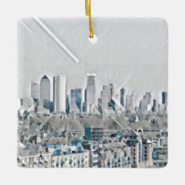London city scape ceramic ornament