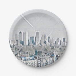 London city scape paper plate