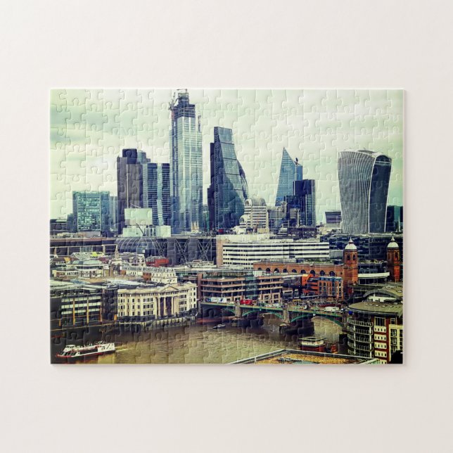 London - City Skyline - Glass & Steel (Britain) Jigsaw Puzzle (Horizontal)