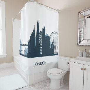 London City Skyline Shower Curtain