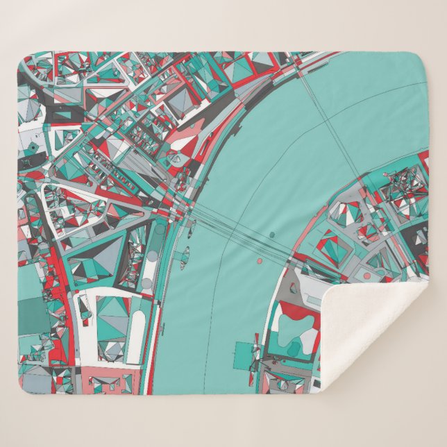 London City Structure Map Sherpa Blanket (Front (Horizontal))
