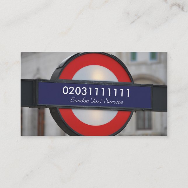 London City Taxi Service Business Card (Front)