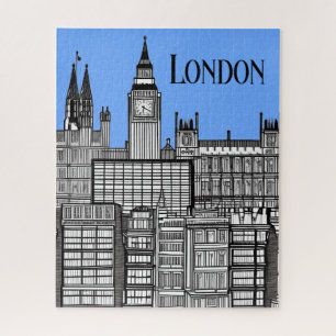 London Cityscape Black and White  Jigsaw Puzzle