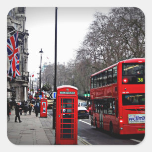 London cityscape square sticker