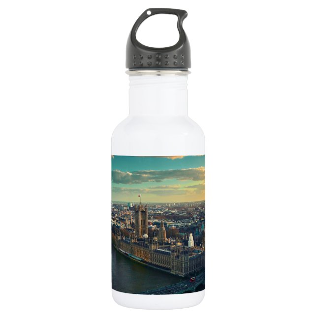 London Cityscape with Sunset 532 Ml Water Bottle (Front)