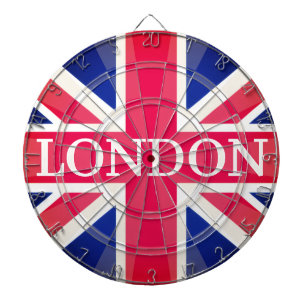LONDON Classic Colour Union Jack Vintage Style Fla Dartboard