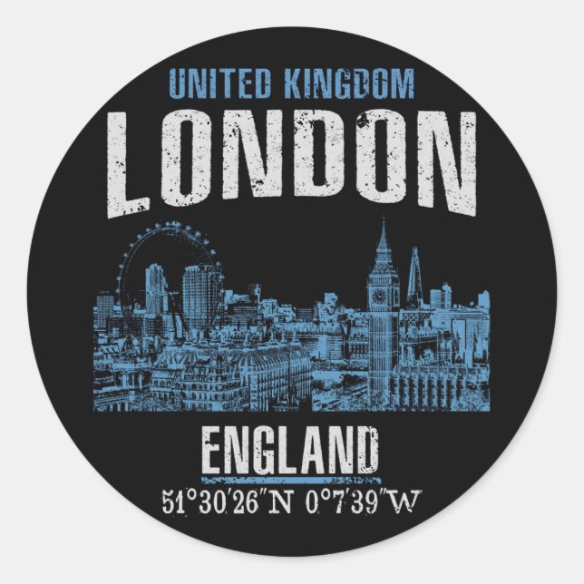London Classic Round Sticker (Front)