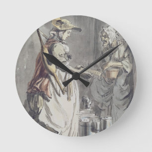 London Cries: A Milkmaid, c.1759 (pen & ink brush, Round Clock