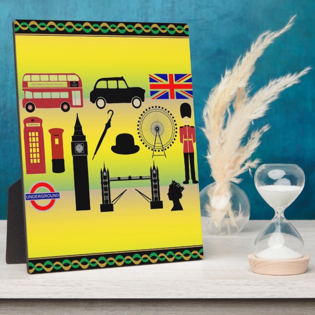 London Custom Plaque - 8x10 With Easel (Side)