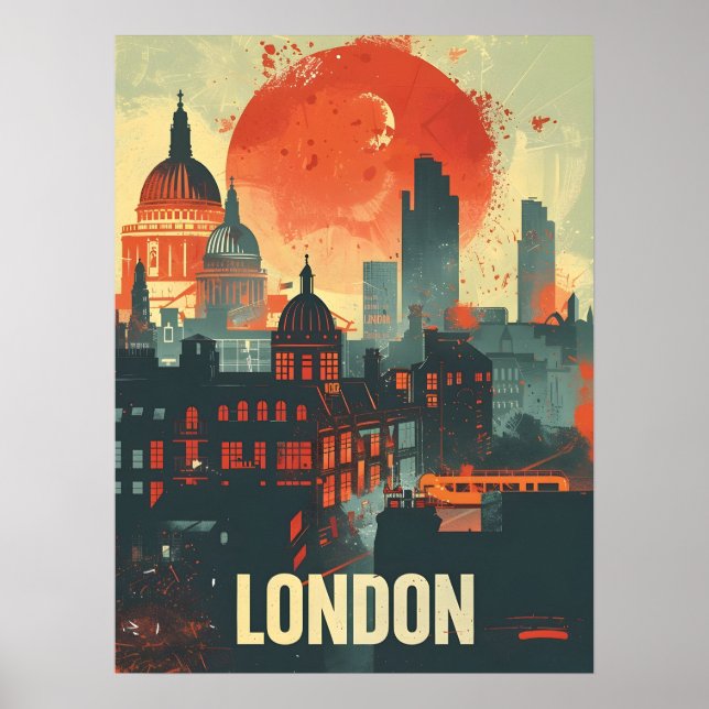 London Dark Vintage Art Poster (Front)