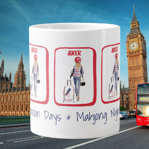 London Days & Mahjong Nights / Mahjong Gift Large Coffee Mug