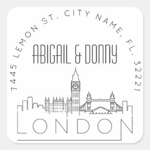 London Destination Wedding Square Sticker