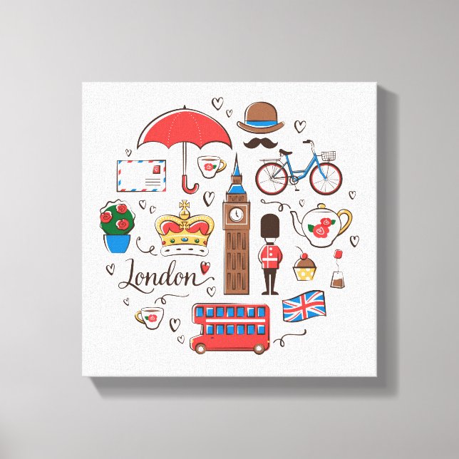 London Doodles Canvas Print (Front)
