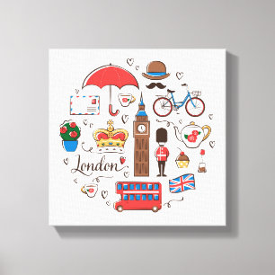 London Doodles Canvas Print