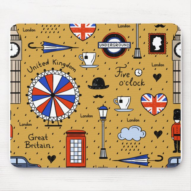 London Doodles Mouse Mat (Front)