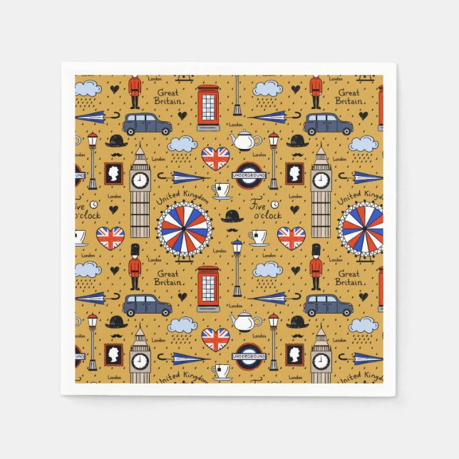 London Doodles Napkin (Front)