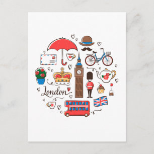 London Doodles Postcard